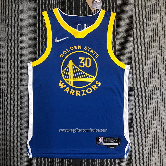 Camiseta Golden State Warriors Stephen Curry #30 Icon Autentico Azul